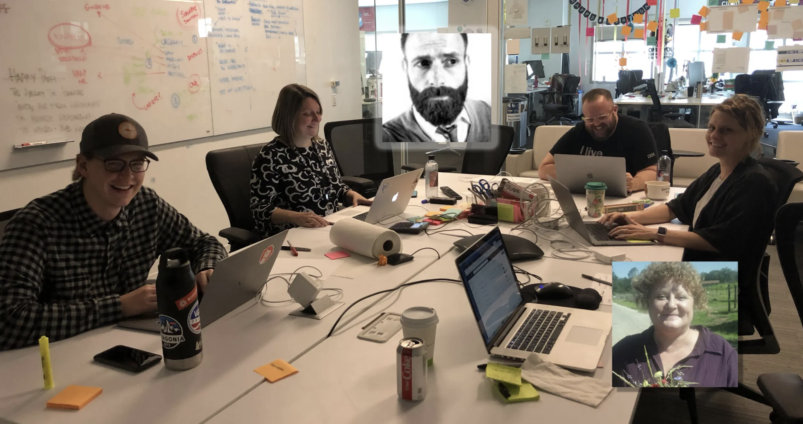 Hope Turner's IBM Design team working together in the IBM Austin studio